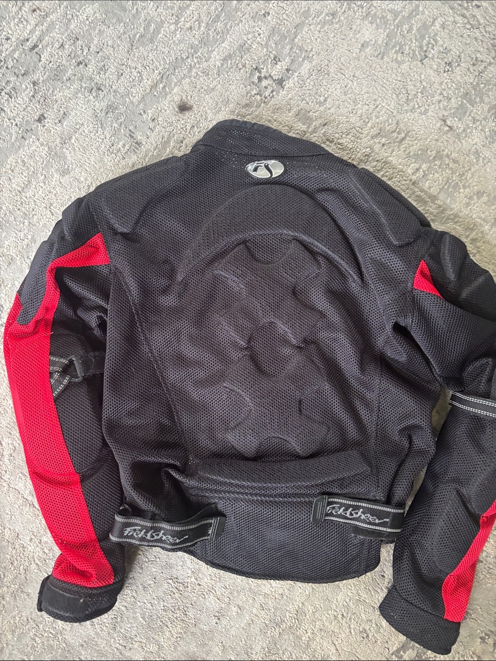 Men's Black and Red Performance Mesh Riding Jacket - Picture 10 of 11